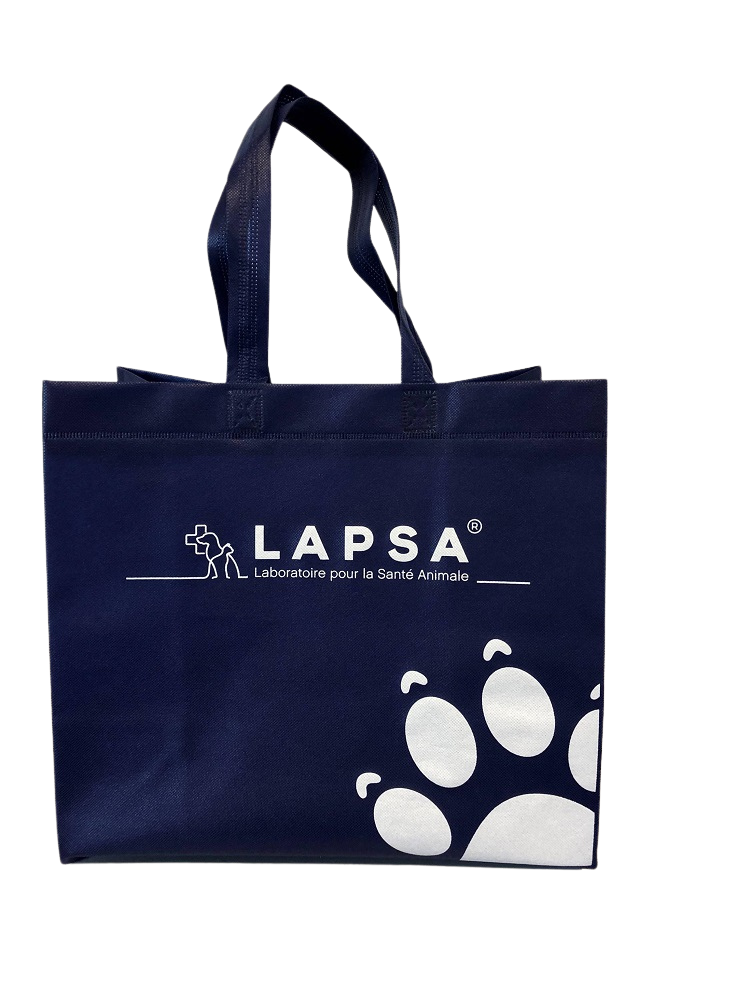 sac cabas personnalisé logo Lapsa polypropylene non tissé bleu