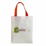 sac publicitaire banc avec anse rouge et logo Publicibags