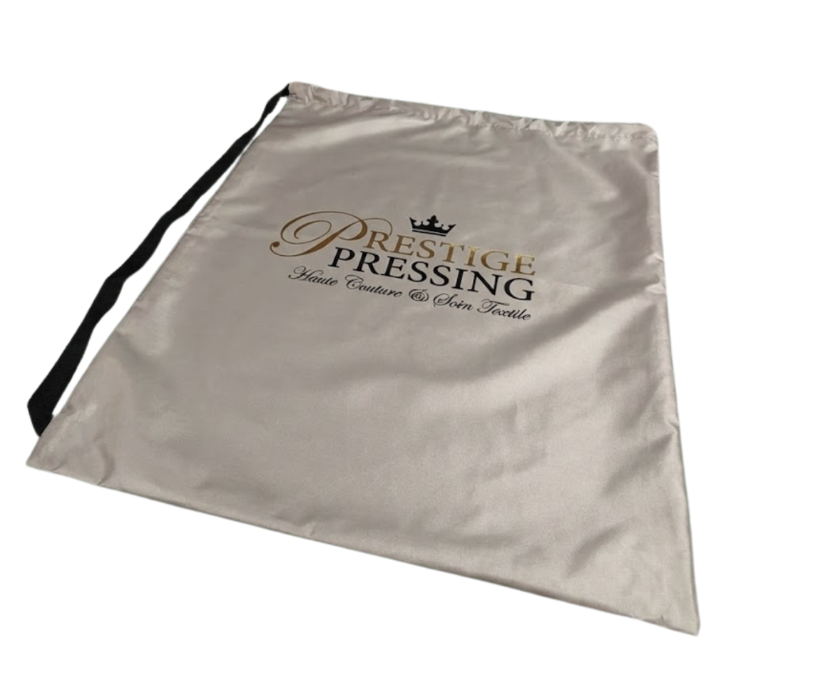 Housse de pressing beige personnalisée Prestige Pressing